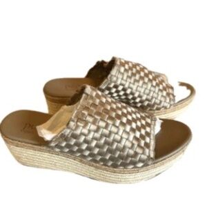 Pedro Garcia Noema Woven Satin Espadrille Wedge Sandal